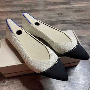 Rothy's The Point Flats Womens 9.5 Cream Herringbone Knit Pointed Toe Shoes